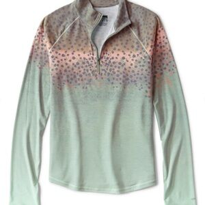 Orvis Dricast 1/4 Zip Pullover Sweatshirt Rainbow Trout Green Fleece Mens XXL